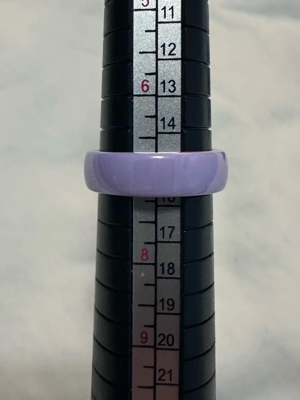 NWT Lavender Purple Handmade Ceramic Solid Band Ring Size 7 Glossy Minimalist